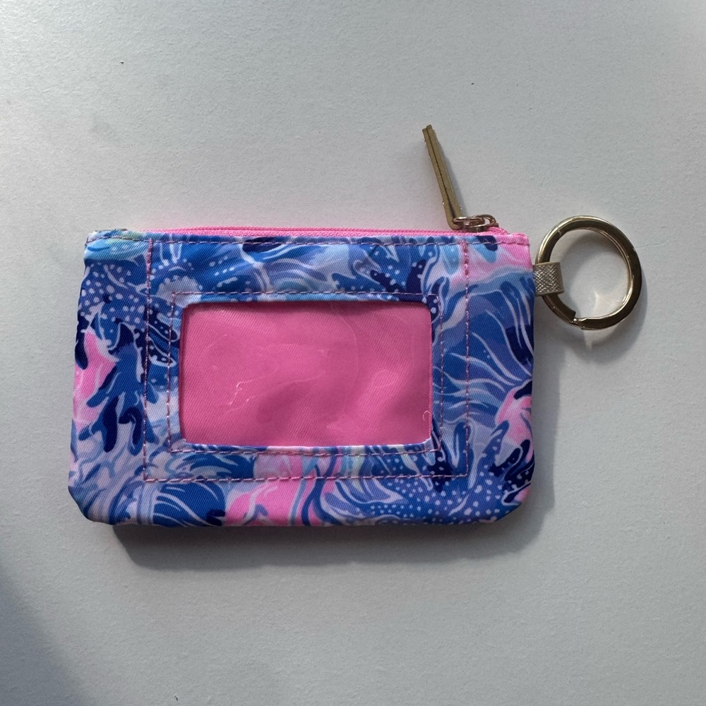 Lilly Pulitzer Pink, Blue & Gold Patterned Cosmetic Wristlet - Picture 2 of 4